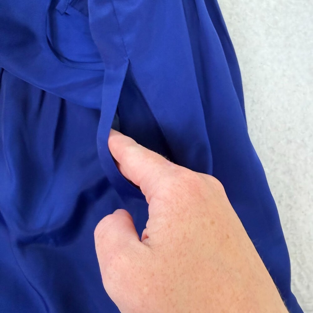 J Crew Dress Womens Sleeveless Fit & Flare Lined Pockets Adjustable Strap Blue 4 - Picture 4 of 9
